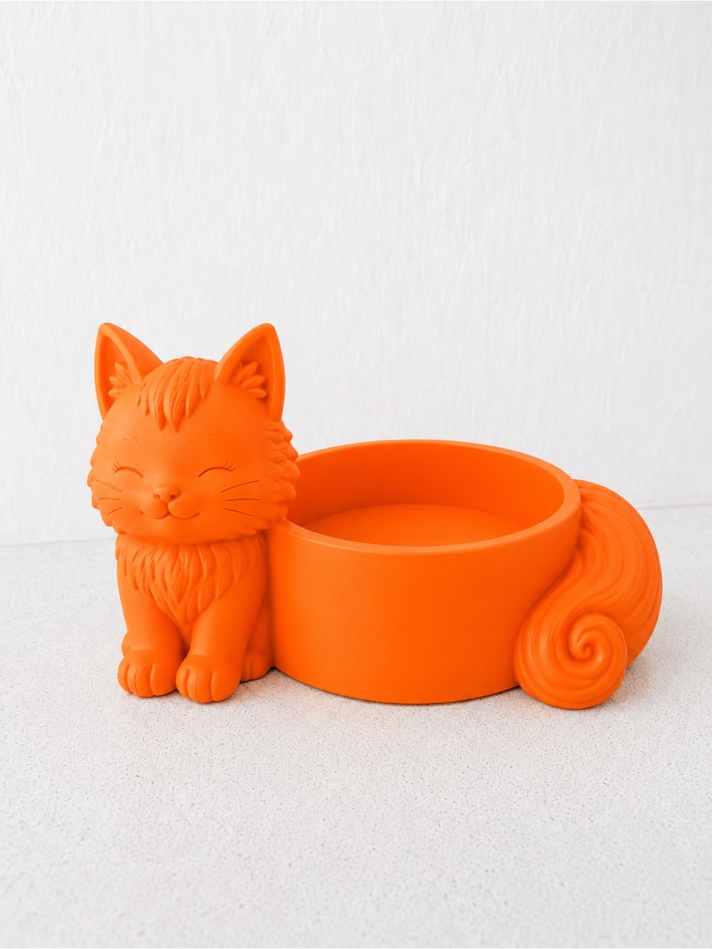 Playful Orange Cat Planter Bowl